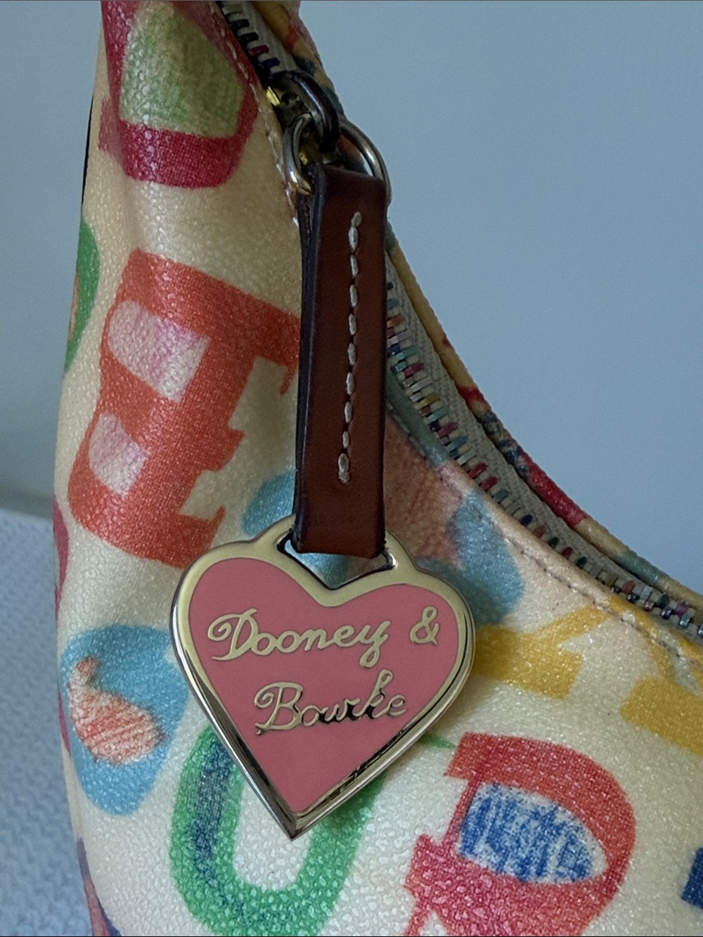 DOONEY & BOURKE Vintage Y2K Crayon Graffiti Logo Print Hobo Shoulder Bag - Picture 2 of 13